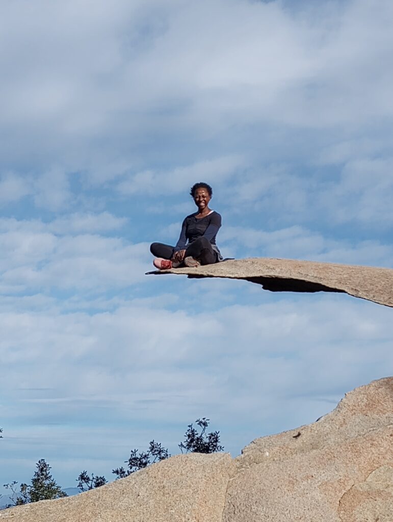 woman on monutain hike