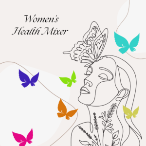women's face with butterflys